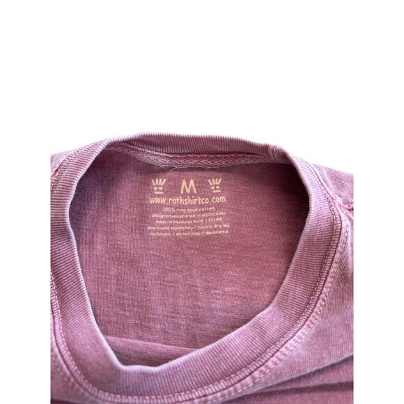 "ROTH SHIRT CO." Stick It T-Shirt SZ  M Womens Rose Pink Hockey Puck Ice Rink - Picture 7 of 9